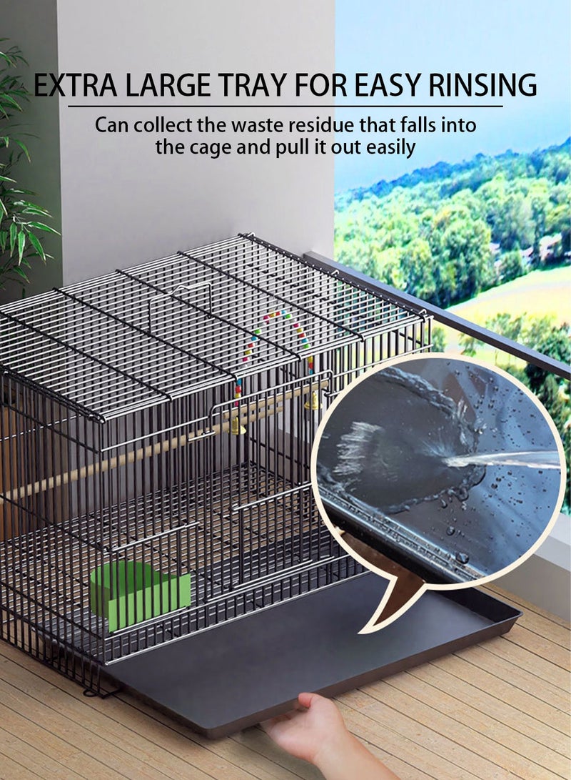 Kidle Portable Bird Cage Metal Parrot Cage Pigeon Cage with Feeding Bowls for 1-4 Birds - Image 5